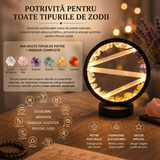 Lampă cu Citrin, Aventurin Verde, Ametist, Cuart Roz si Selenit – Armonie si Energie Pozitiva