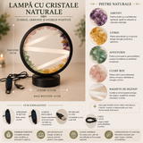 Lampă cu Citrin, Aventurin Verde, Ametist, Cuart Roz si Selenit – Armonie si Energie Pozitiva