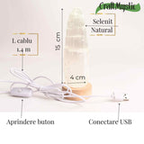 Lampa de noapte din Selenit natural – Purificare si Liniste