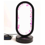 Lampa de noapte ovala cu cristale ametist brut – Lumina calmanta si protectie energetica