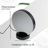 Lampa cu Oglinda si Ametist Natural - Decor cu Iluminare Magica si Cristale Energetice