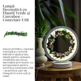 Lampa decorativa cu fluorit verde si curcubeu – Conectare USB – Claritate mentala si armonie interioara