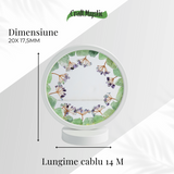 Lampa decorativa cu fluorit verde si curcubeu – Conectare USB – Claritate mentala si armonie interioara