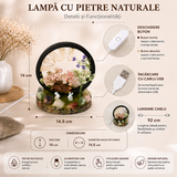 Lampa cu Cristale Naturale Rotunda – Armonie, Energie Pozitiva si Decor Elegant