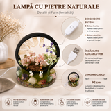 Lampa cu Cristale Naturale Rotunda – Armonie, Energie Pozitiva si Decor Elegant