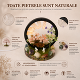 Lampa cu Cristale Naturale Rotunda – Armonie, Energie Pozitiva si Decor Elegant