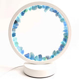 Lampa de noapte rotunda cu cristale fluorit - Echilibru si calm pentru orice camera