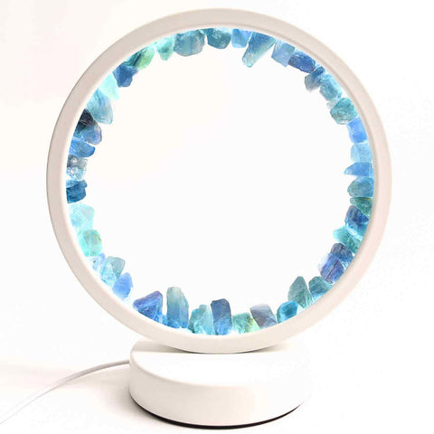 Round Fluorite Crystal Night Lamp - Balance and Calm for Any Room