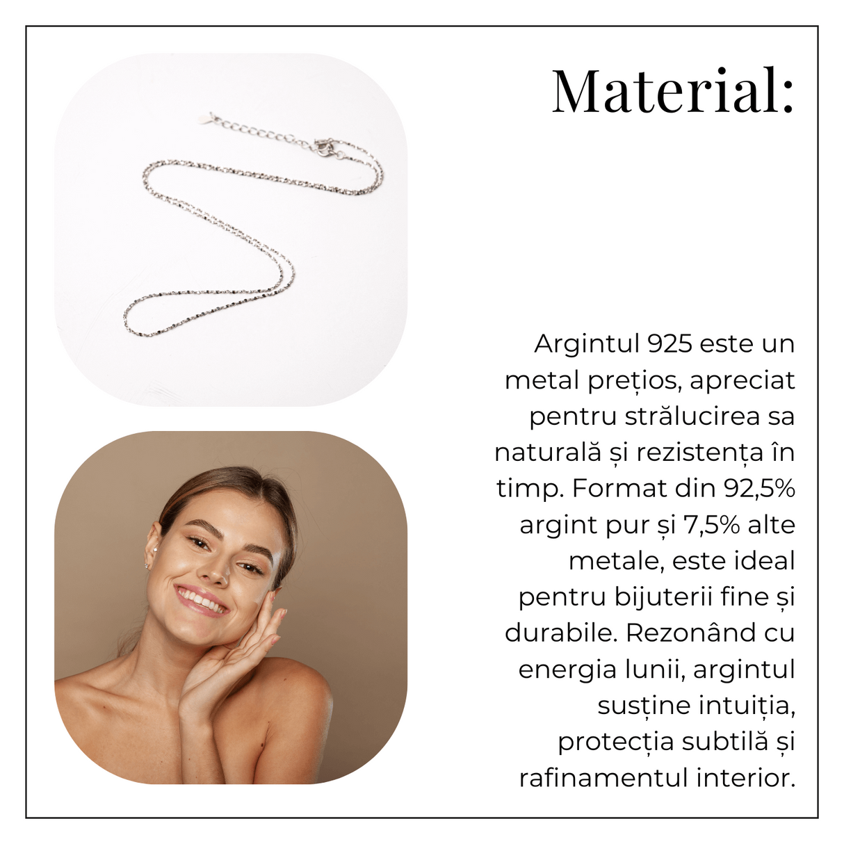 Lant Argint 925 Subtire Stralucitor - Reglabil, Elegant si Versatil