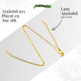 Lant Argint 925 Placat cu Aur 18K - Elegant, Ajustabil si Ideal pentru Pandantive