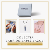 Colier Reglabil cu Pandantiv 35mm Varf de Lapis Lazuli cu 6 Fete
