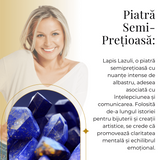 Colier Reglabil cu Pandantiv 35mm Varf de Lapis Lazuli cu 6 Fete