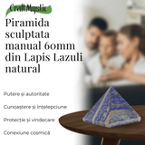 Piramida Sculptata Manual 60mm din Piatra Lapis Lazuli Naturala