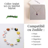 Claritate Mentala si Liniste Interioara - Colier Oval cu Ametist Fatetat si Argint 925