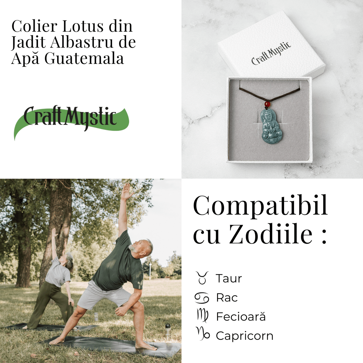 Protectie si Intelepciune - Colier Guanyin din Jad Albastru de Guatemala