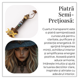 Maturica Energetica cu Cuart Transparent si Pietre Chakre - Claritate, Lumina si Protectie Sacra