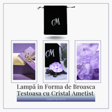 Mini Lampa Broasca Testoasa cu Cristale de Ametist - Relaxare si Energie Pozitiva