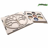 Set Complet cu 7 Pietre Chakra in Forma Ovala, Gravate cu Simboluri Reiki si Pastrate in Cutie din Lemn Natural - Cristale Terapeutice pentru Protectie, Meditatie si Energie Pozitiva