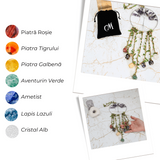 Dreamcatcher cu 7 tipuri de Cristale pentru cele 7 Chakre si Model Arborele Vietii