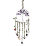 Dreamcatcher cu 7 tipuri de Cristale pentru cele 7 Chakre si Model Arborele Vietii