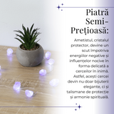 Sirag din Pietre Naturale de Ametist 15-20 mm cu Mufa USB