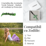 Noroc si Vindecare - Colier Cruce din Aventurin Verde Natural