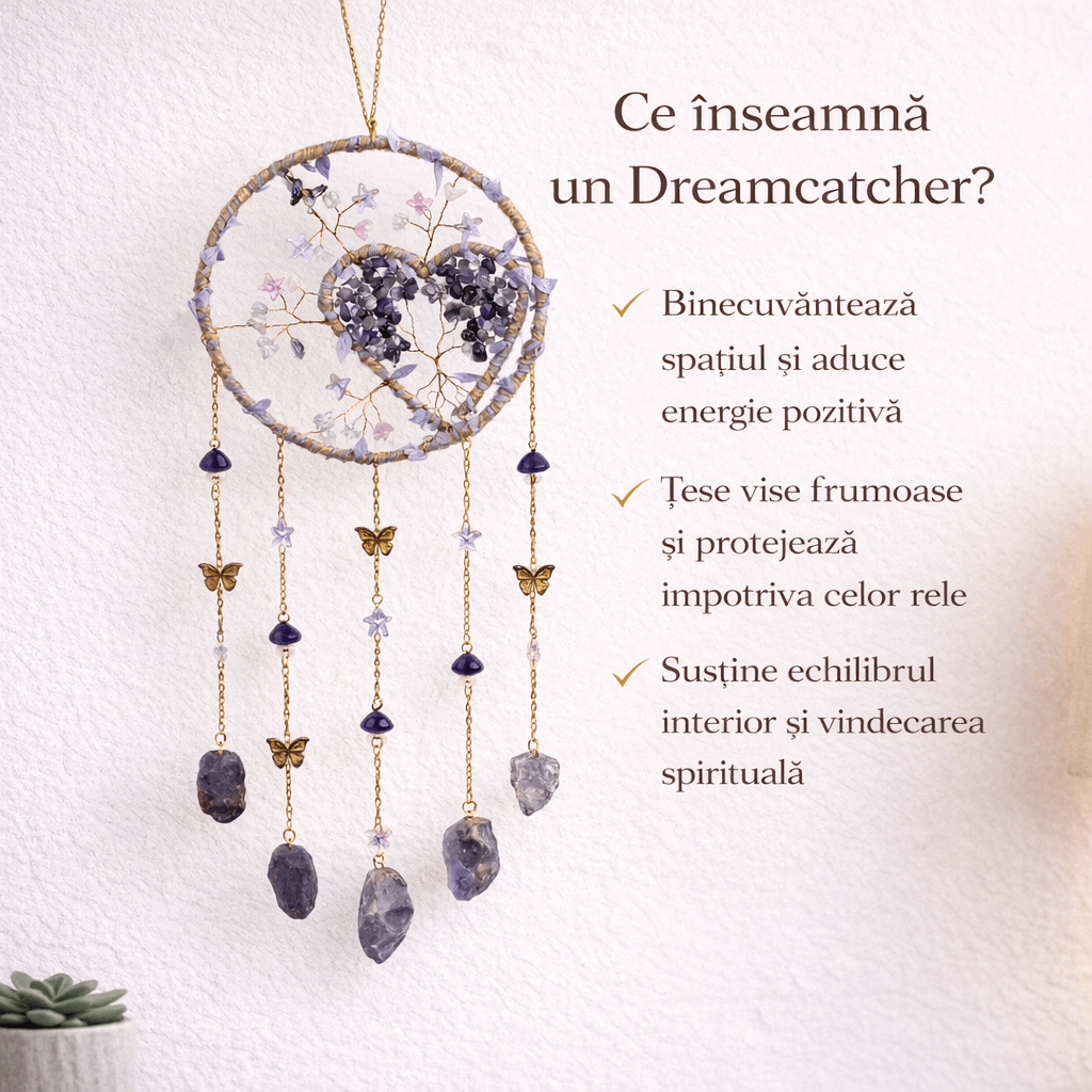 Dreamcatcher cu Ametist pentru liniste si echilibru interior