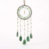 Dreamcatcher cu aventurin verde si felii agat, un cerc al sperantei si al echilibrului natural
