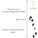 Clopotel de Vant Artizanal cu Pietre Semipretioase de Sodalit - Armonie si Eleganta in Casa Ta