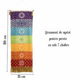 Tapiserie Chakra pentru Meditatie si Yoga cu Franjuri - Design 7 chakre, 104 x 35 cm - Decor pentru Pereti si Spatii Spirituale