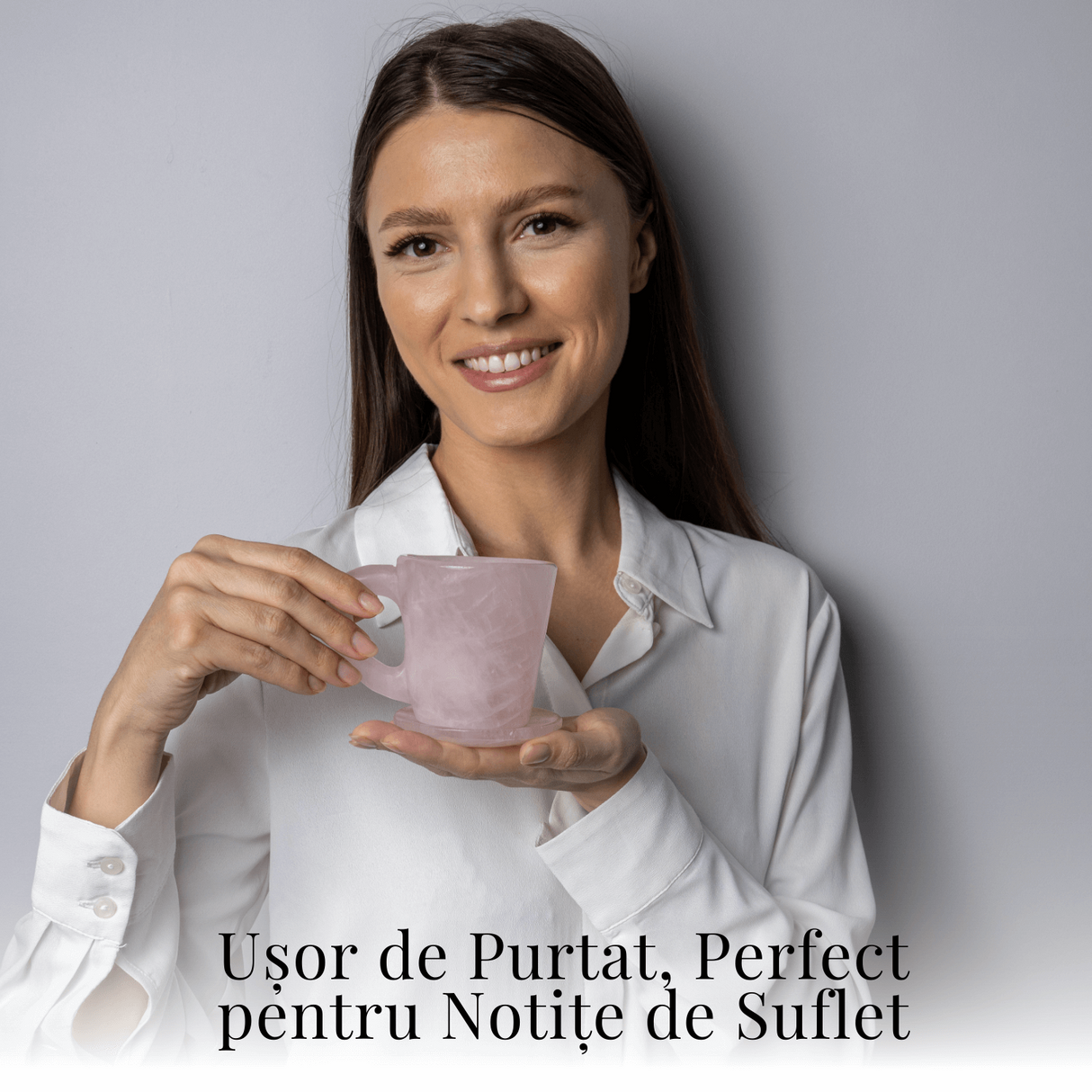 Pocalul Iubirii – Cana din Cuart Roz si Suport din Cristal