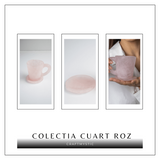 Pocalul Iubirii – Cana din Cuart Roz si Suport din Cristal