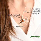 Colier argint 925 cu chihlimbar natural pentru echilibru si stil