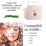 Colier argint 925 cu chihlimbar natural - frumusetea florii