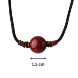 Colier cu pandantiv 16mm din cinabru natural - Amuleta de vindecare spirituala impotriva chakrei rele, pandantiv reglabil