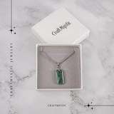 Colier cu Jad Verde Indonezian si Lant Titanium - Echilibru, Eleganta si Energie Pozitiva