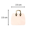 Pandantive 2.5 cm din piatra naturala Cuart Roz, in forma de geanta - Accesorii din piatra pentru realizarea de bijuterii, cercei, colier
