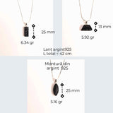 Colier din argint 925 cu turmalina neagra bruta - Protectie si echilibru