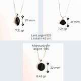 Colier din argint 925 cu turmalina neagra bruta - Protectie si echilibru