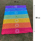 Covor de Yoga si Meditatie 180x130 cm cu Design Bohemian Mandala pentru 7 Chakre - Panza de Perete sau Decor de Interior/Exterior