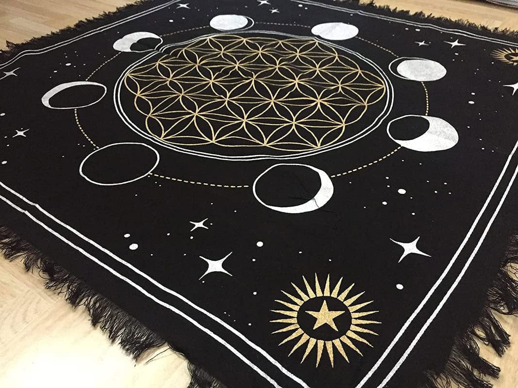 Panza Sacra pentru altar magic - Design Moon Phases - Vrajitorie Tarot Wiccani Spiritualitate