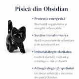 Figurina Pisica din Obsidian Negru – Protectie, Intuitie si Eleganta Mystica