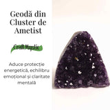 Geoda de ametist natural, taiata manual - Protectie si echilibru H= 10-11 cm L= 6-8 cm 500-600 gr
