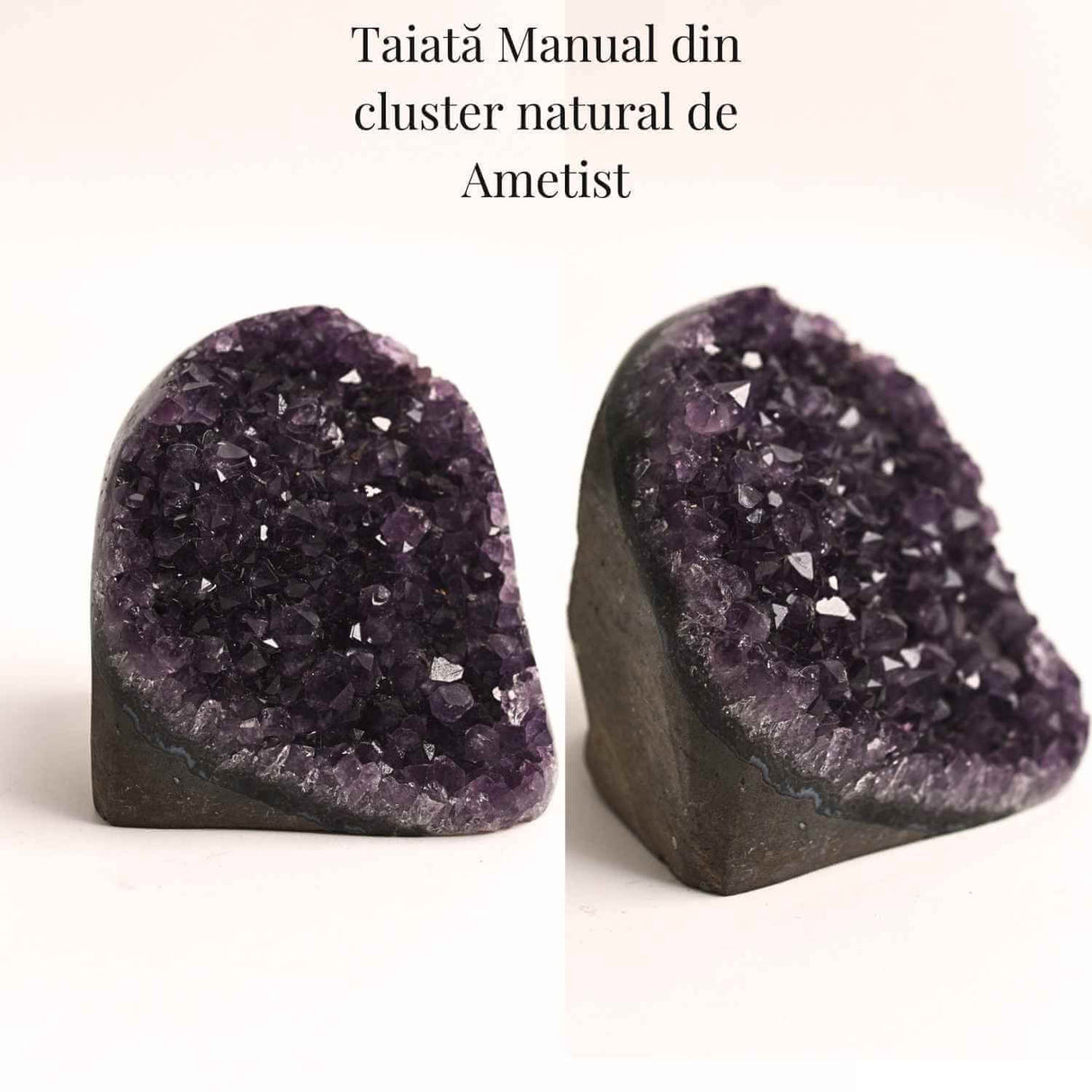 Geoda de ametist natural, taiata manual - Protectie si echilibru H= 10-11 cm L= 6-8 cm 500-600 gr