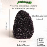 Geoda de ametist natural, taiata manual - Protectie si echilibru H= 10-11 cm L= 6-8 cm 500-600 gr