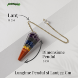 Pendul de Radiestezie cu Pietre 7 Chakre - Echilibru Energetic si Claritate