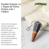 Pendul de Radiestezie cu Pietre 7 Chakre - Echilibru Energetic si Claritate