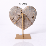 Inima din Agat Pink Ametist cu Geoda naturala – piesa unicat sculptata manual Brazilia 1.535 kg