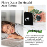 Piatra de Buzunar din Agat Muschi Natural 50-55 mm - Promoveaza Echilibrul si Vindecarea Emotionala
