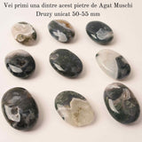 Piatra de Buzunar din Agat Muschi Druzy Natural 50-55 mm - Promoveaza Vindecarea și Echilibrul